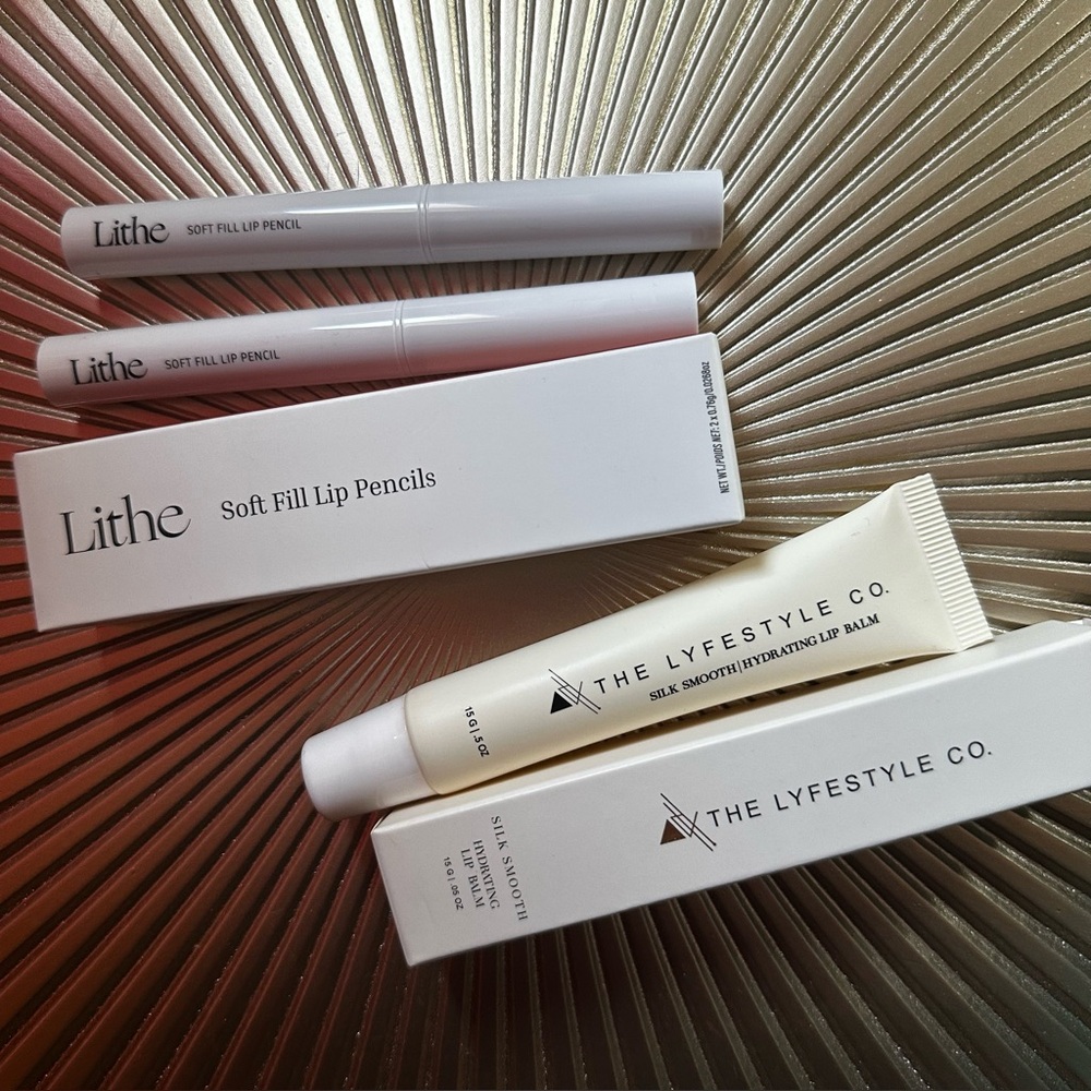 Lip Bundle: Lithe Soft Lip Pencils (2 pack) + Lyfestyle Co. Silk Smooth Lip Balm